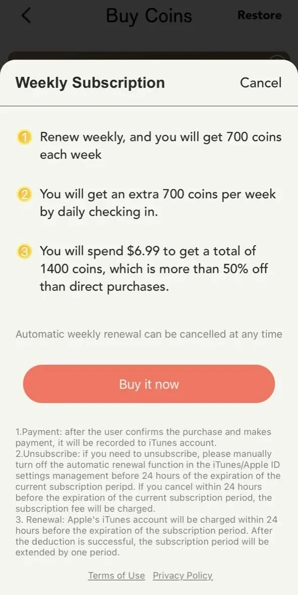 GoReader paywall screen