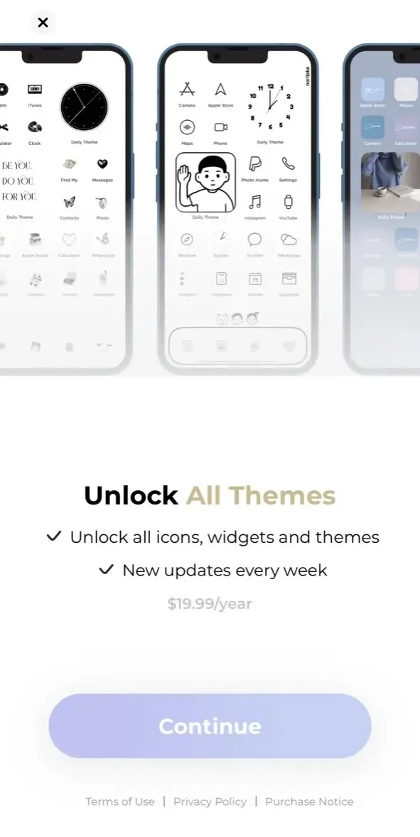 GoWidget paywall screen