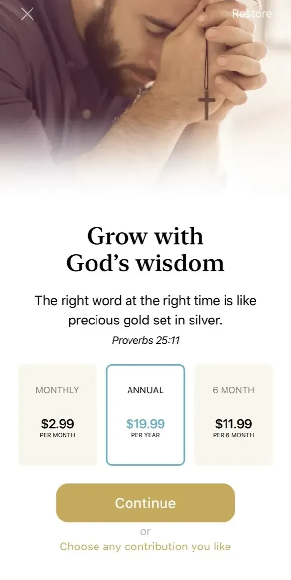 Grace paywall screen