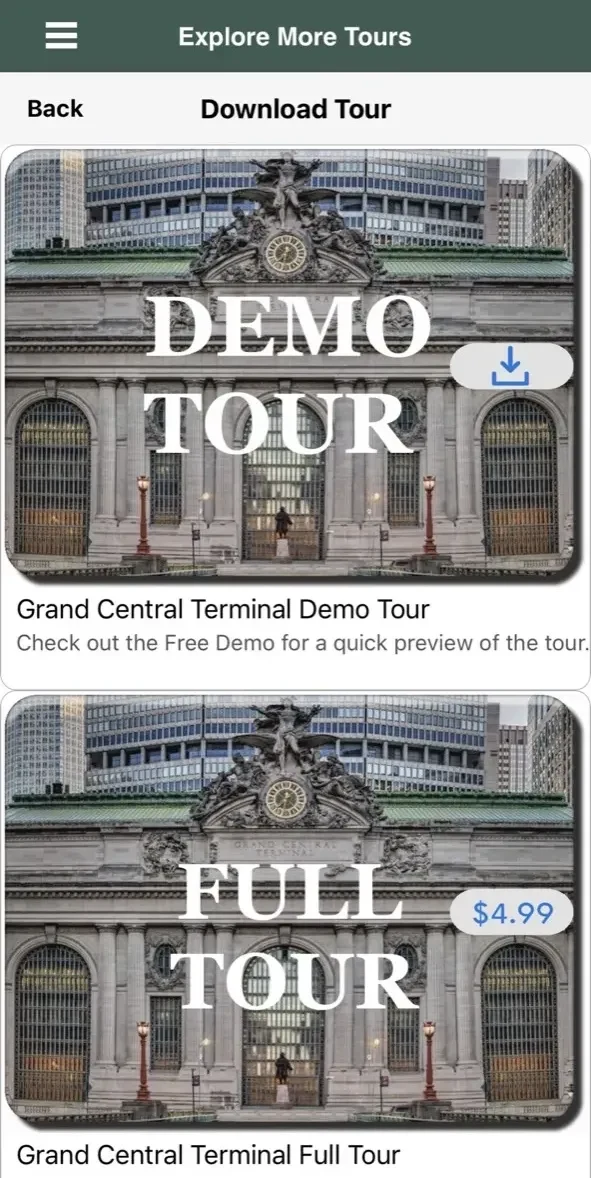 Grand Central Terminal Tour paywall screen