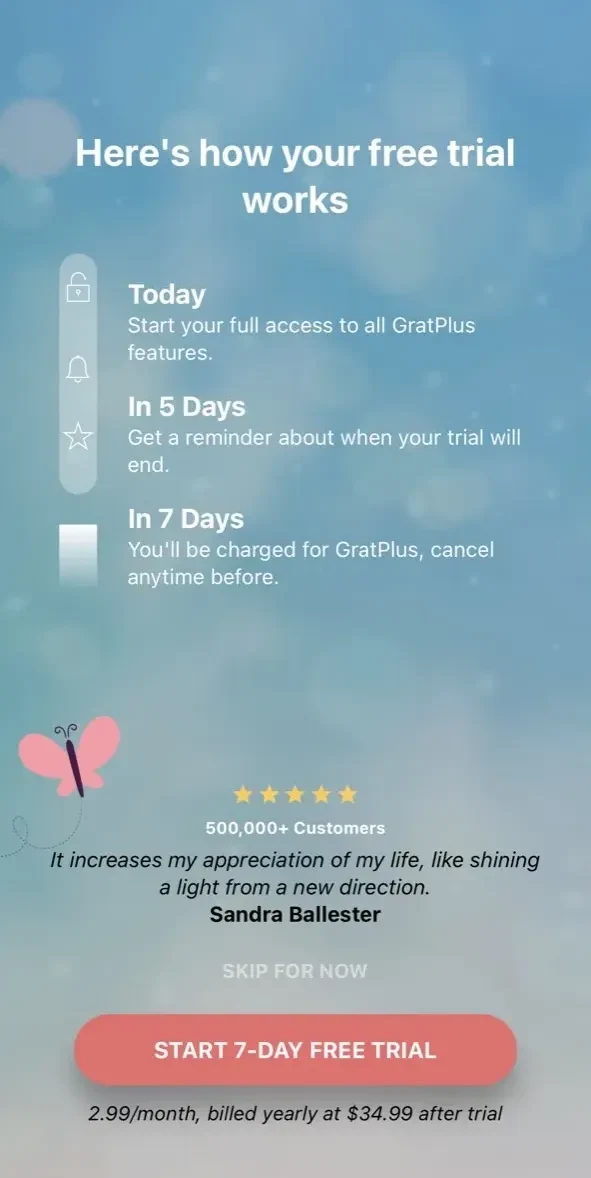 365 Gratitude Journal paywall screen