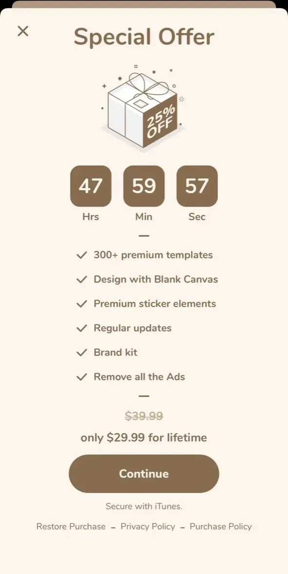 Grids Post Templates paywall screen