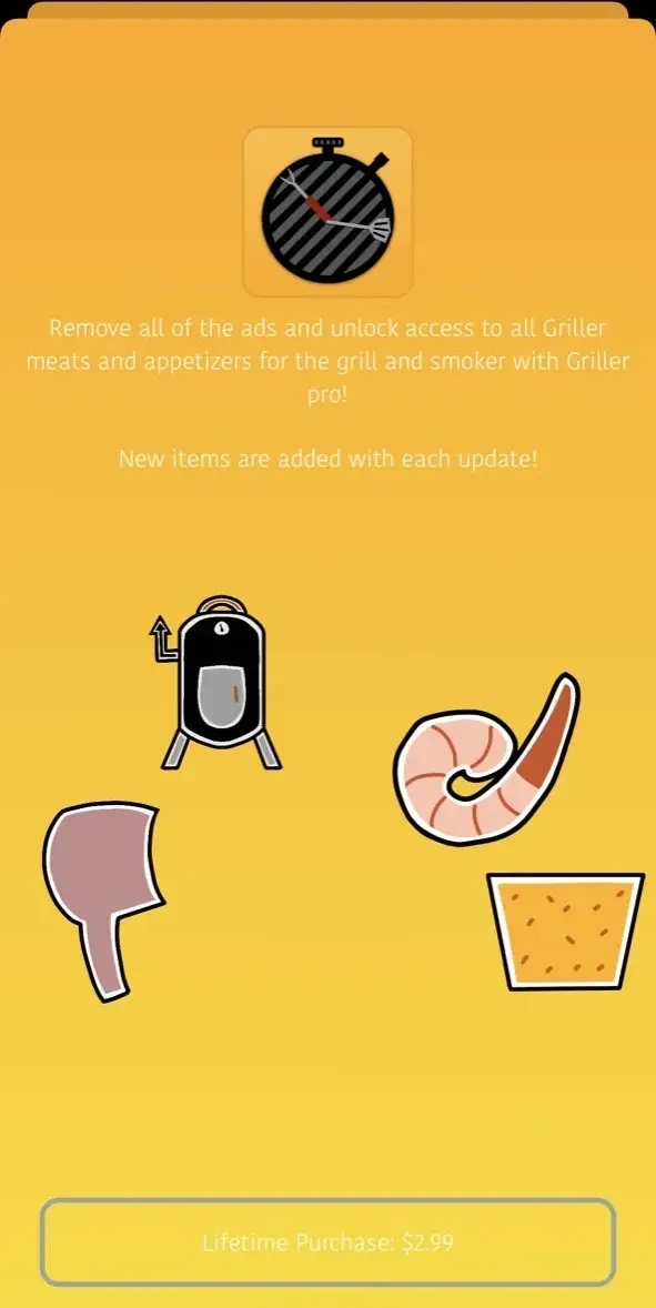 Griller paywall screen
