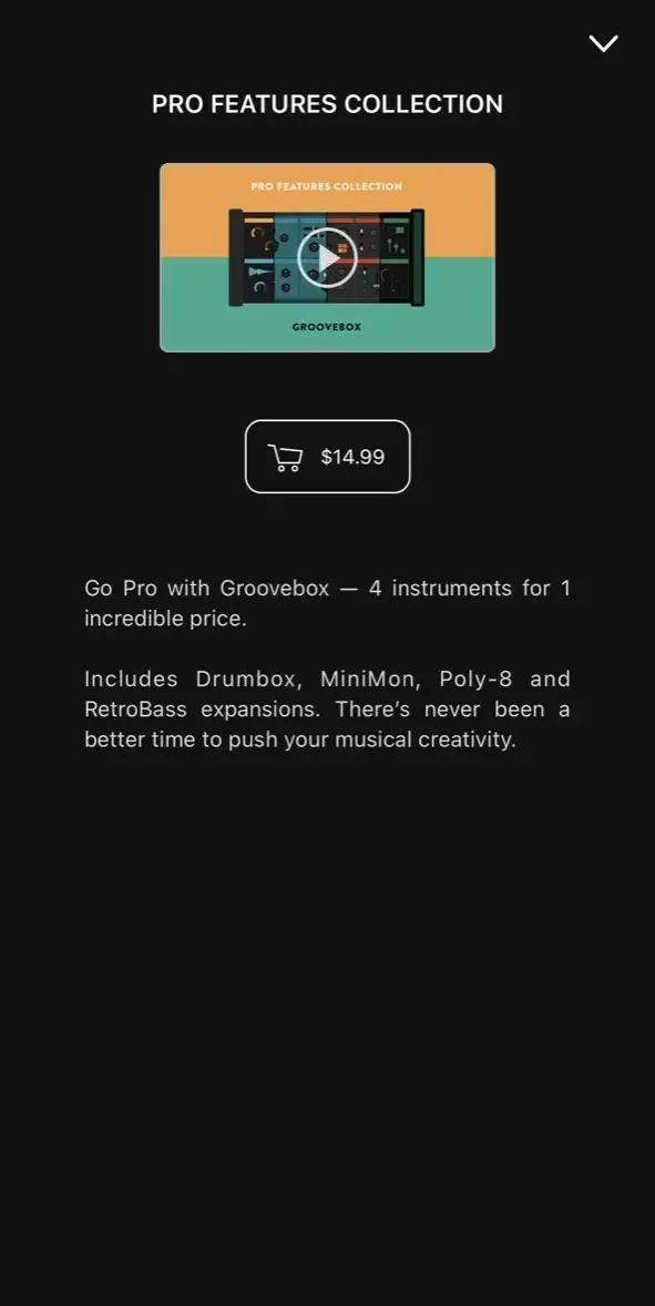 Groovebox paywall screen