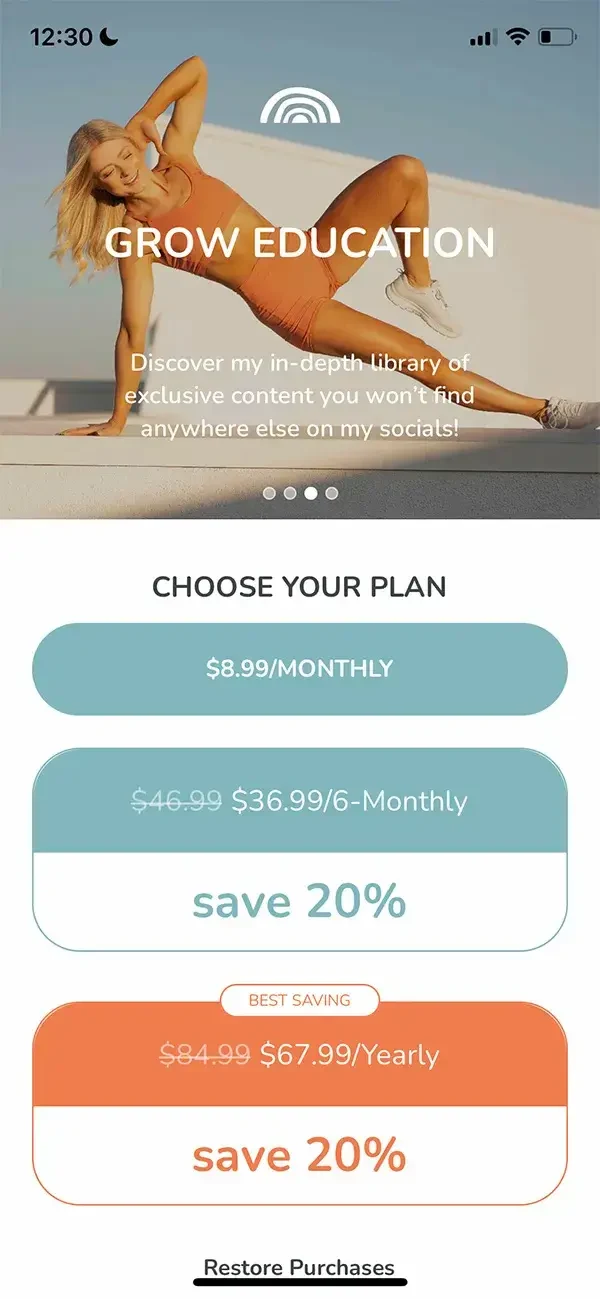 Grow with Anna paywall screen