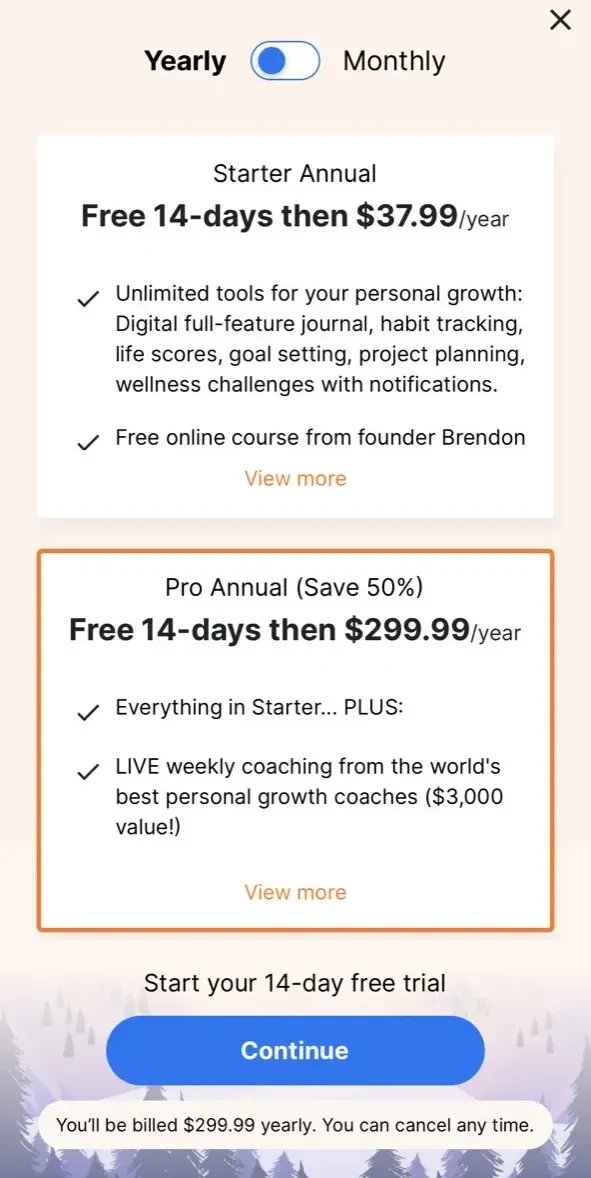 GrowthDay Personal Development paywall screen