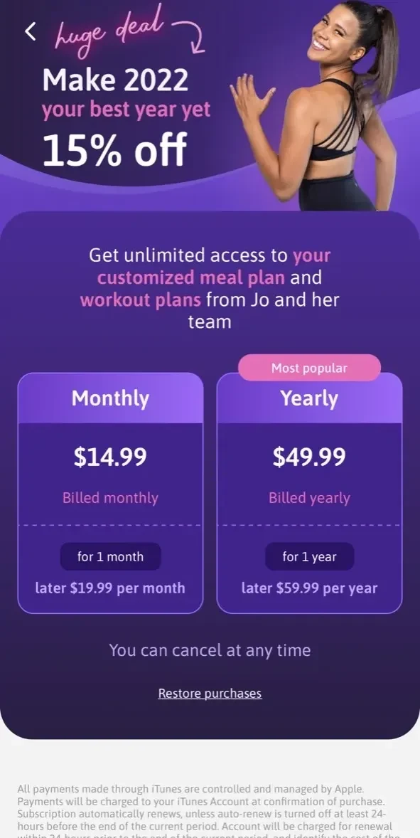 growwithjo paywall screen