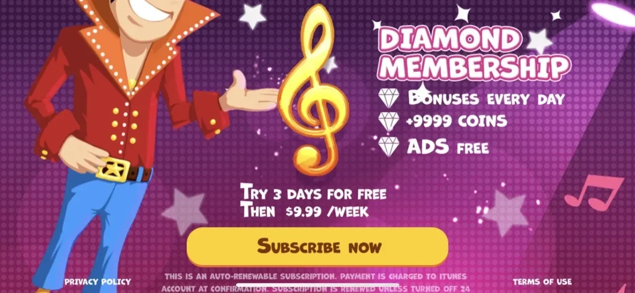 Guess The Song Pop Music paywall screen