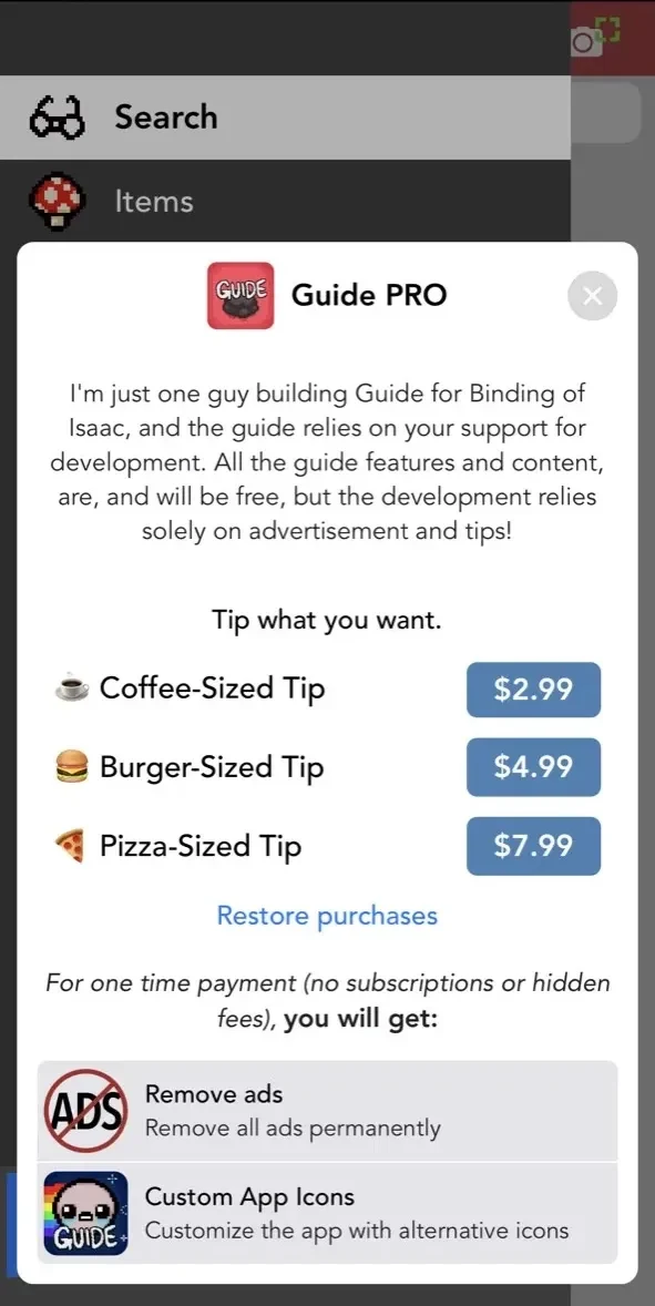 Guide paywall screen
