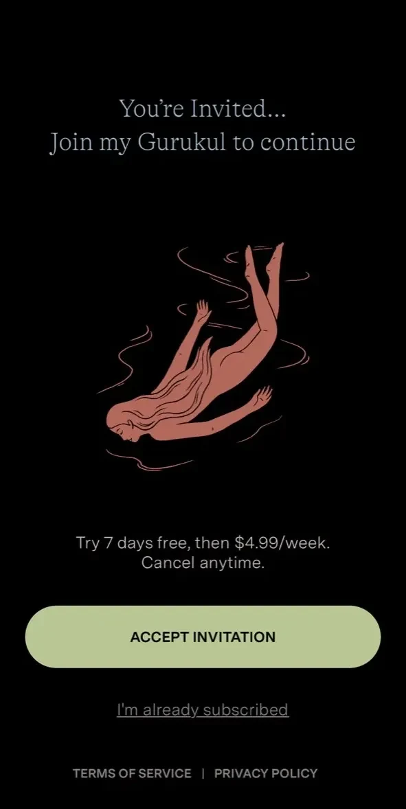 Guru paywall screen