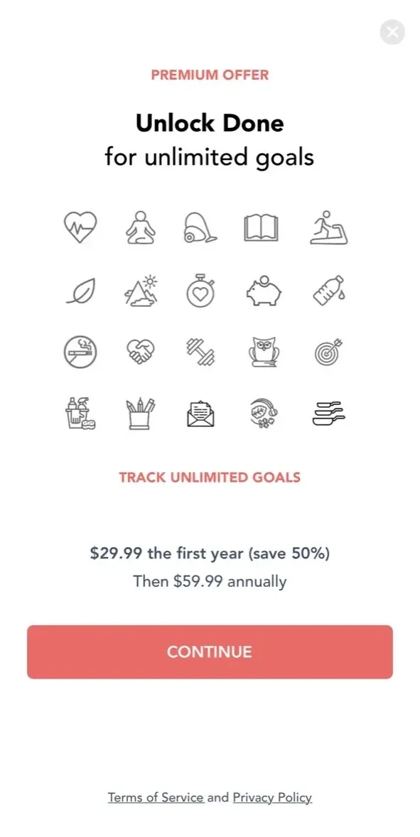 Habit Tracker paywall screen