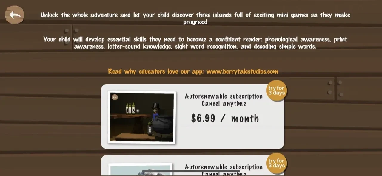 Hale's Tale paywall screen