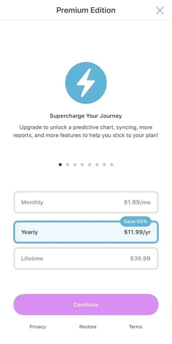 Happy Scale paywall screen