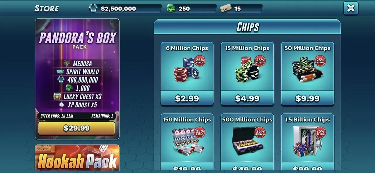 HD Poker paywall screen