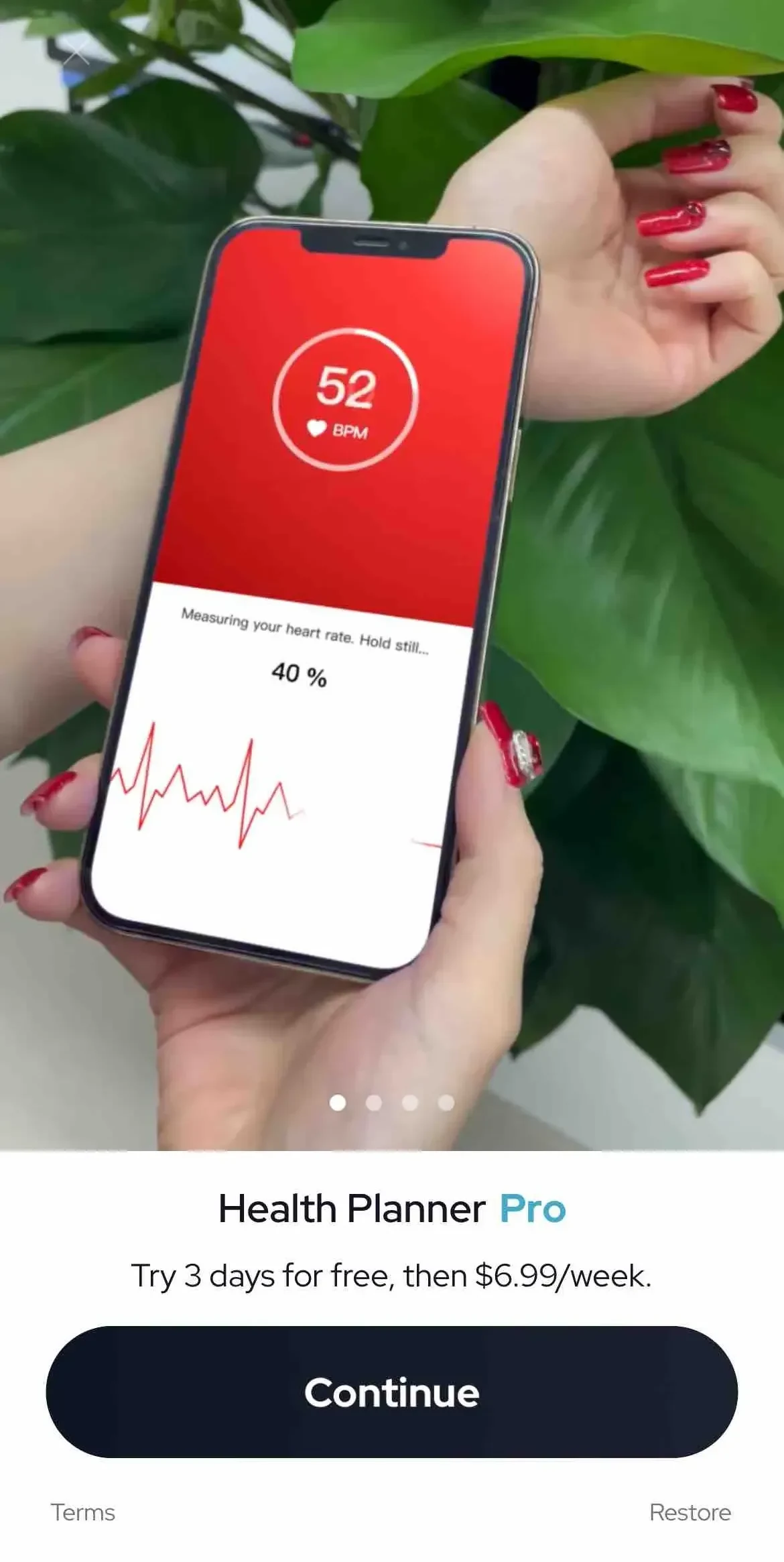 Health Planner paywall screen