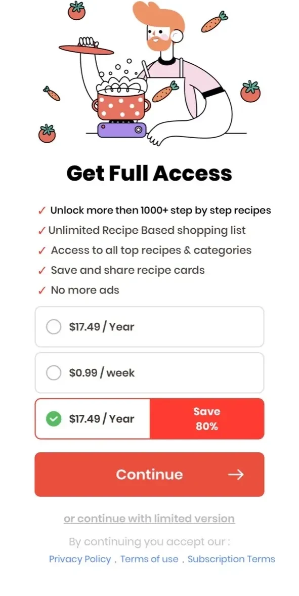 Healthy CrockPot Recipes paywall screen