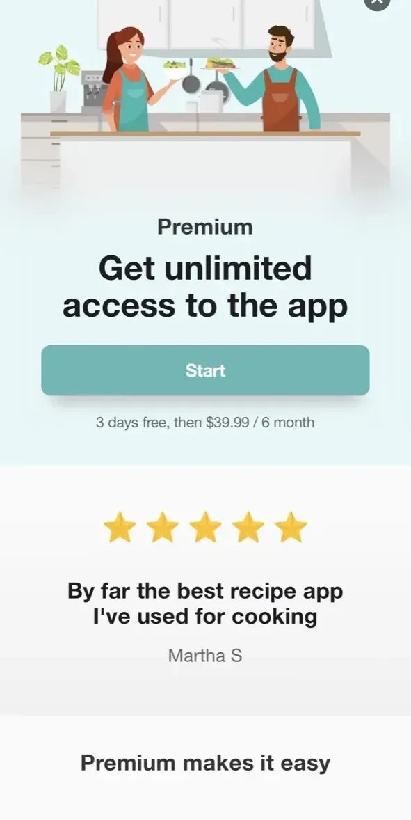 Healthy Salad Guide paywall screen