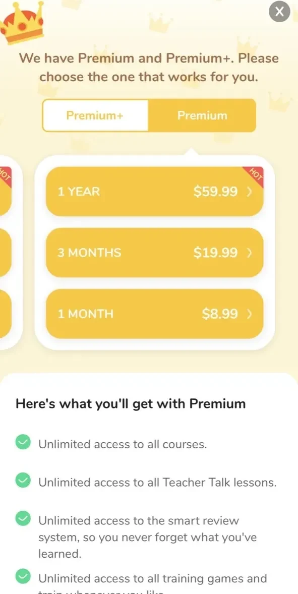 HelloChinese paywall screen