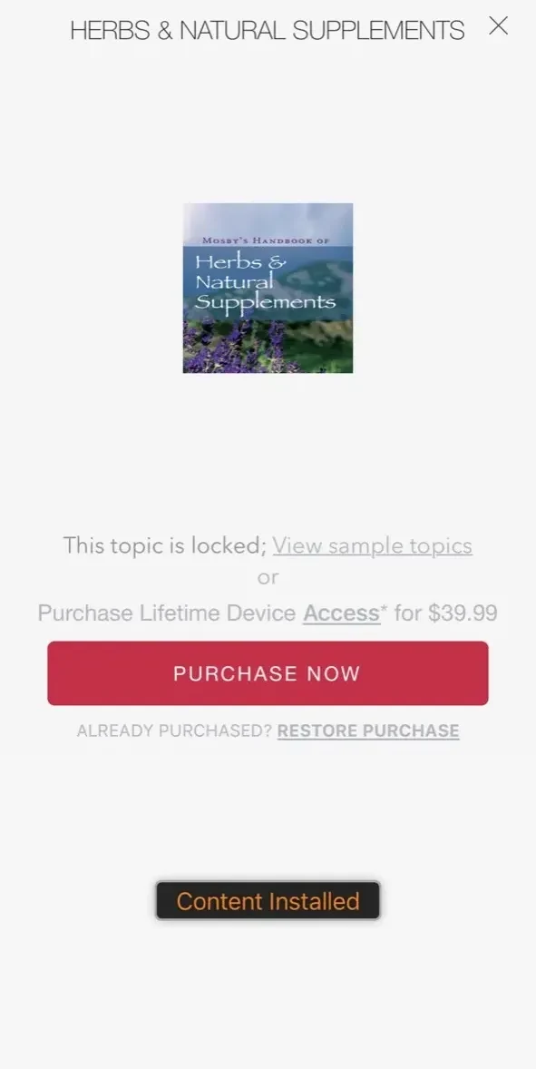 Herbs paywall screen