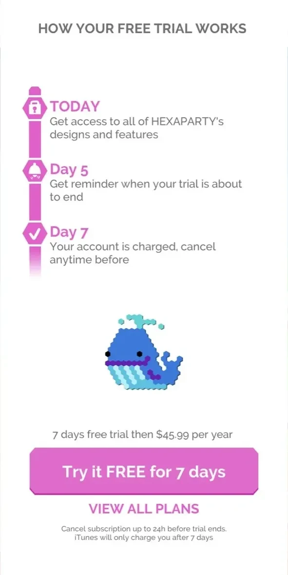 HexaParty paywall screen