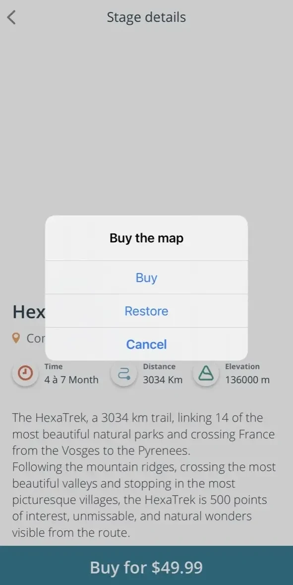 HexaTrek paywall screen