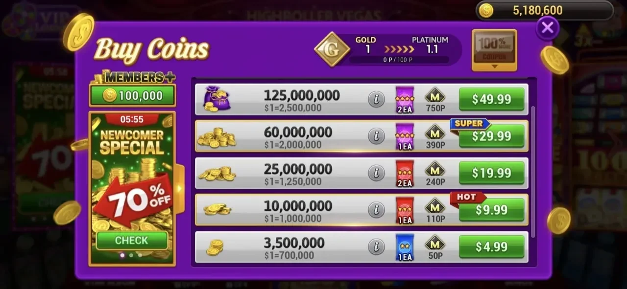 HighRoller Vegas paywall screen