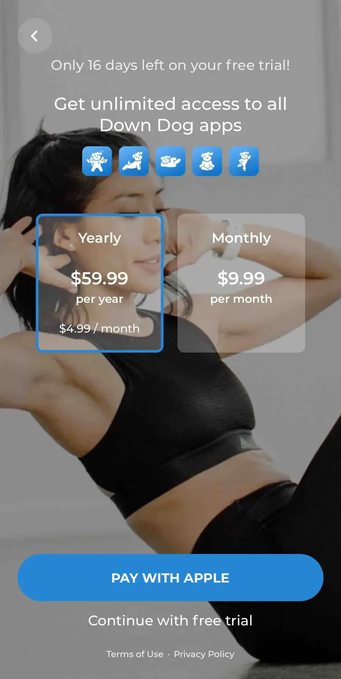 HIIT paywall screen