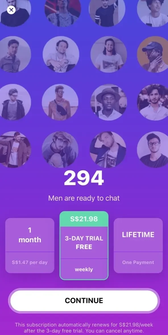 Hily Dating App paywall screen