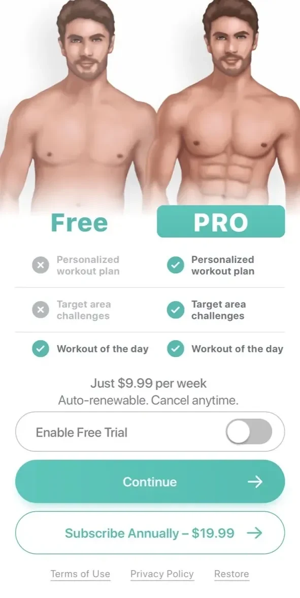 HitFit paywall screen