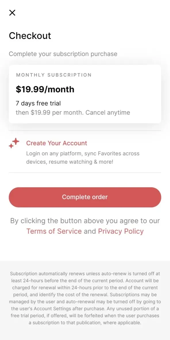 Hockey Training TV paywall screen