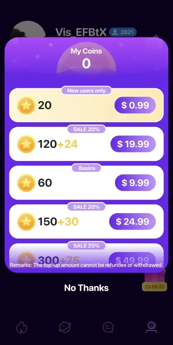 Hola Video Chat paywall screen