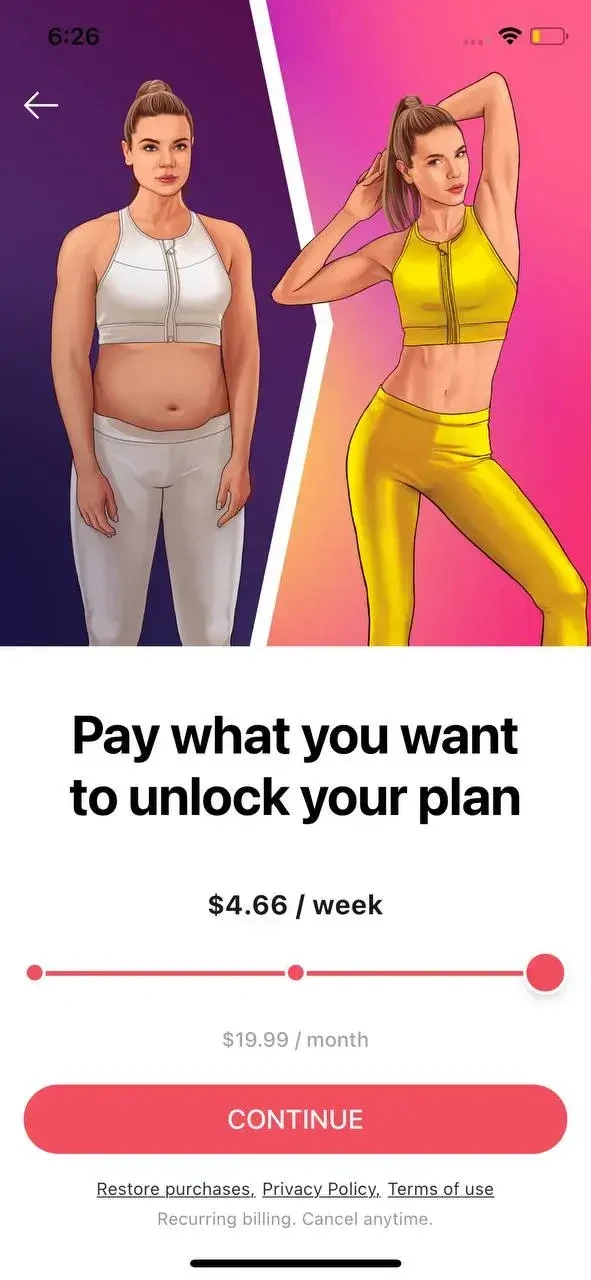 Home Fitness paywall screen