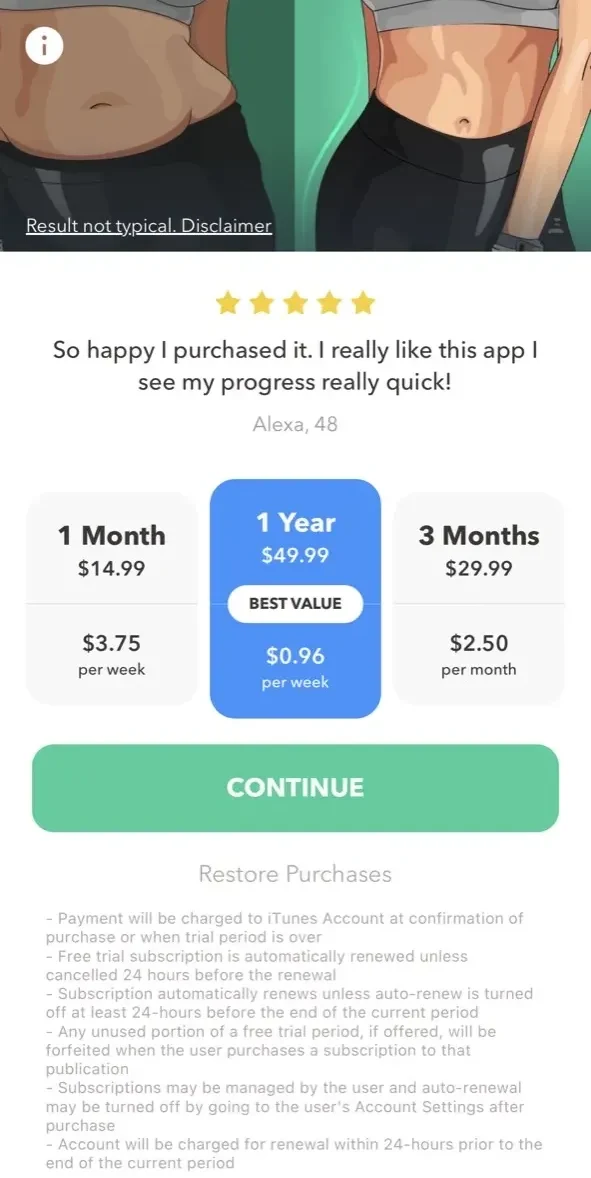 Home Fitness Workout paywall screen