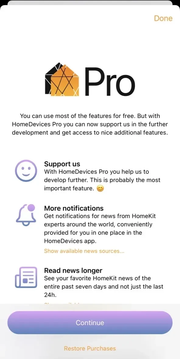 HomeDevices paywall screen