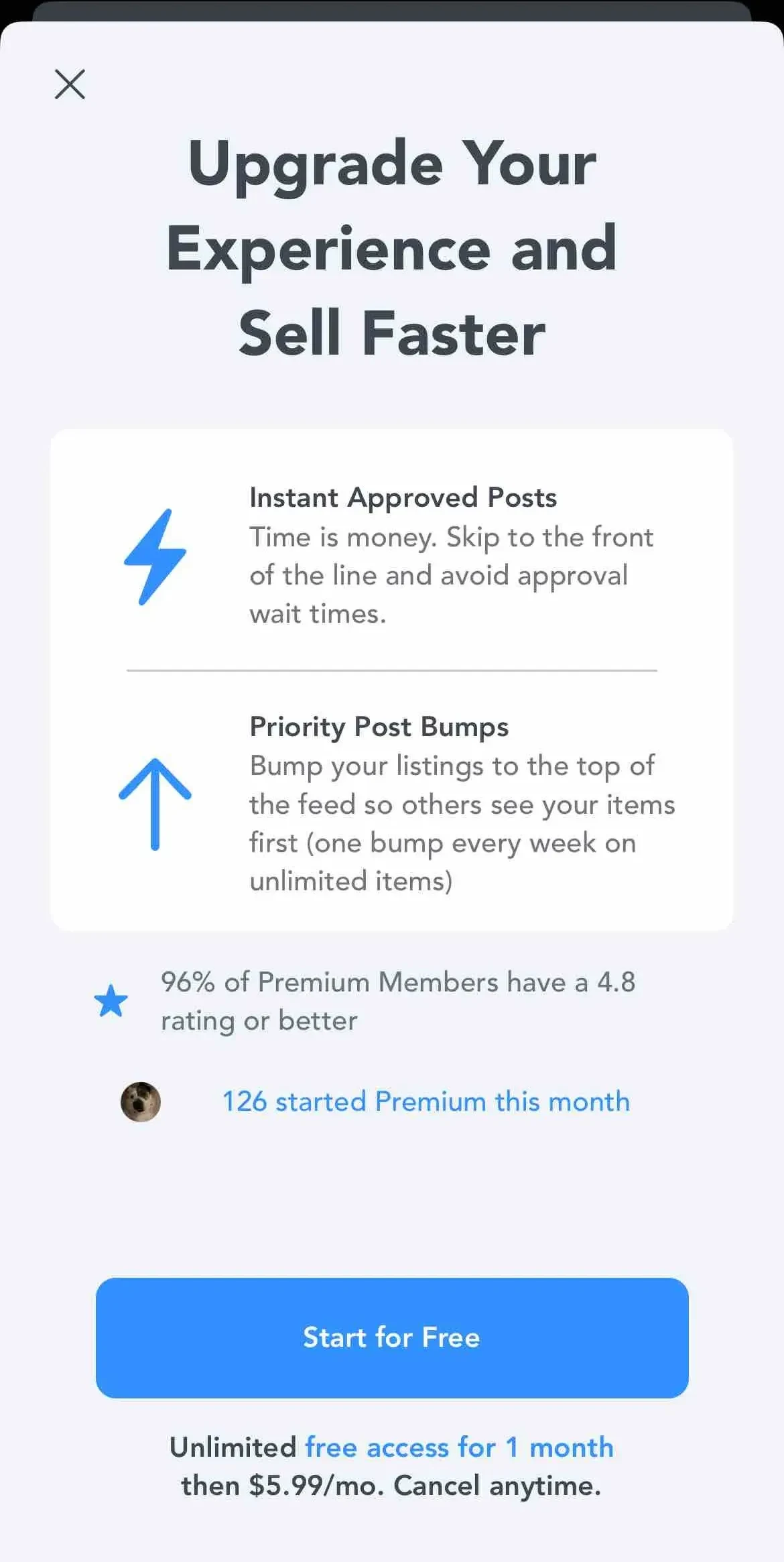 HopUp paywall screen