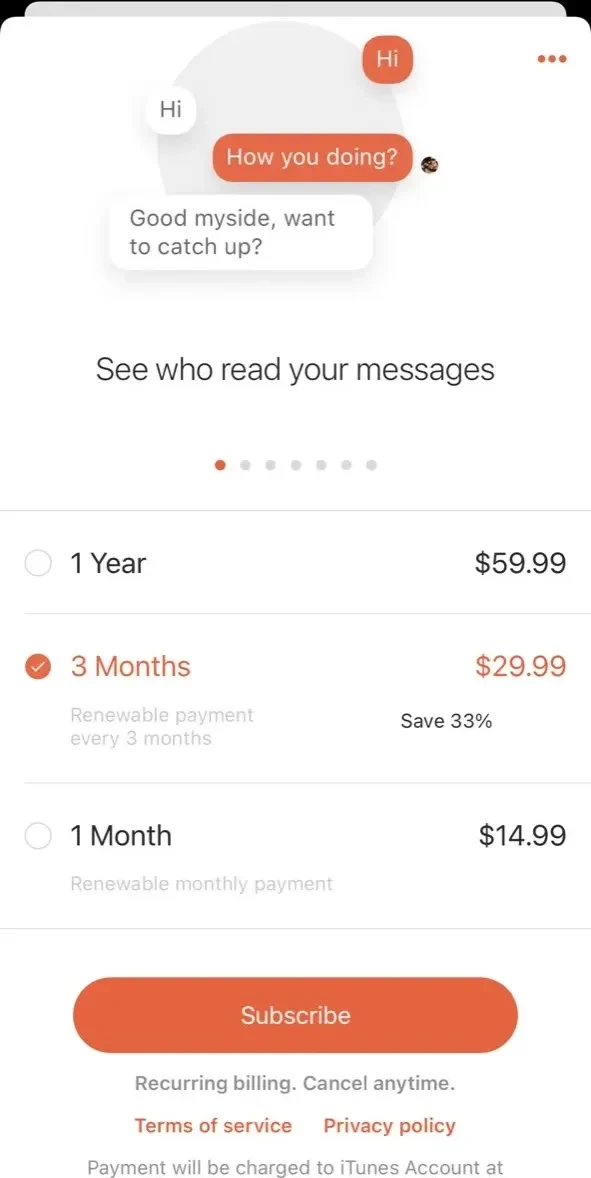 Hornet paywall screen