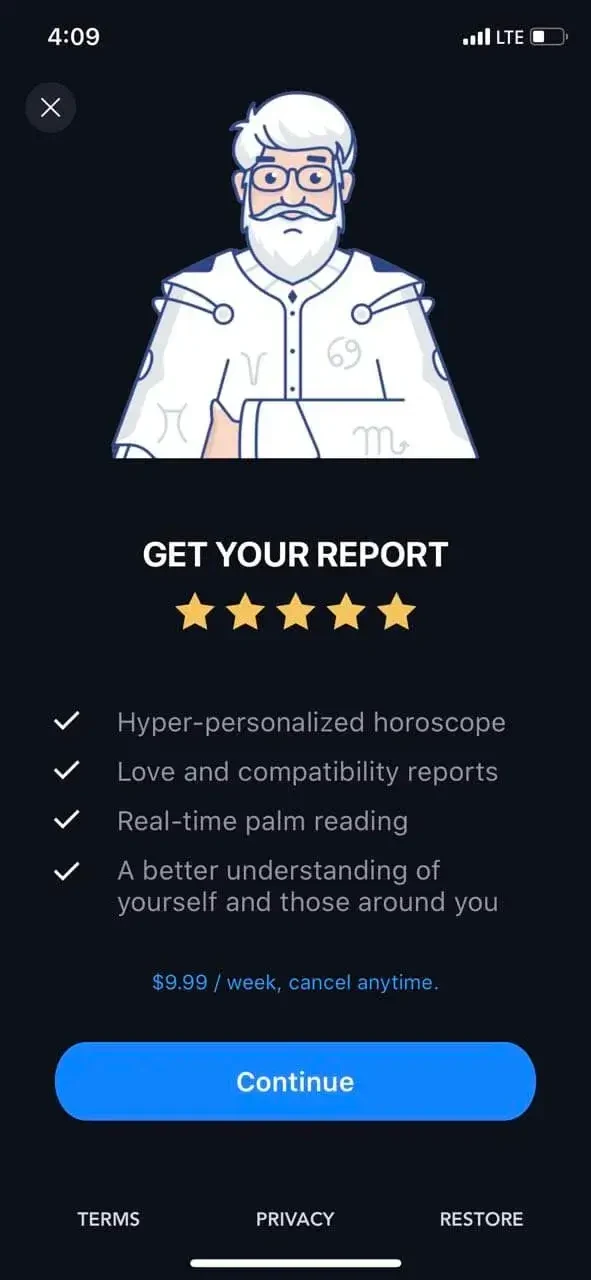Horoscope & Astrology paywall screen