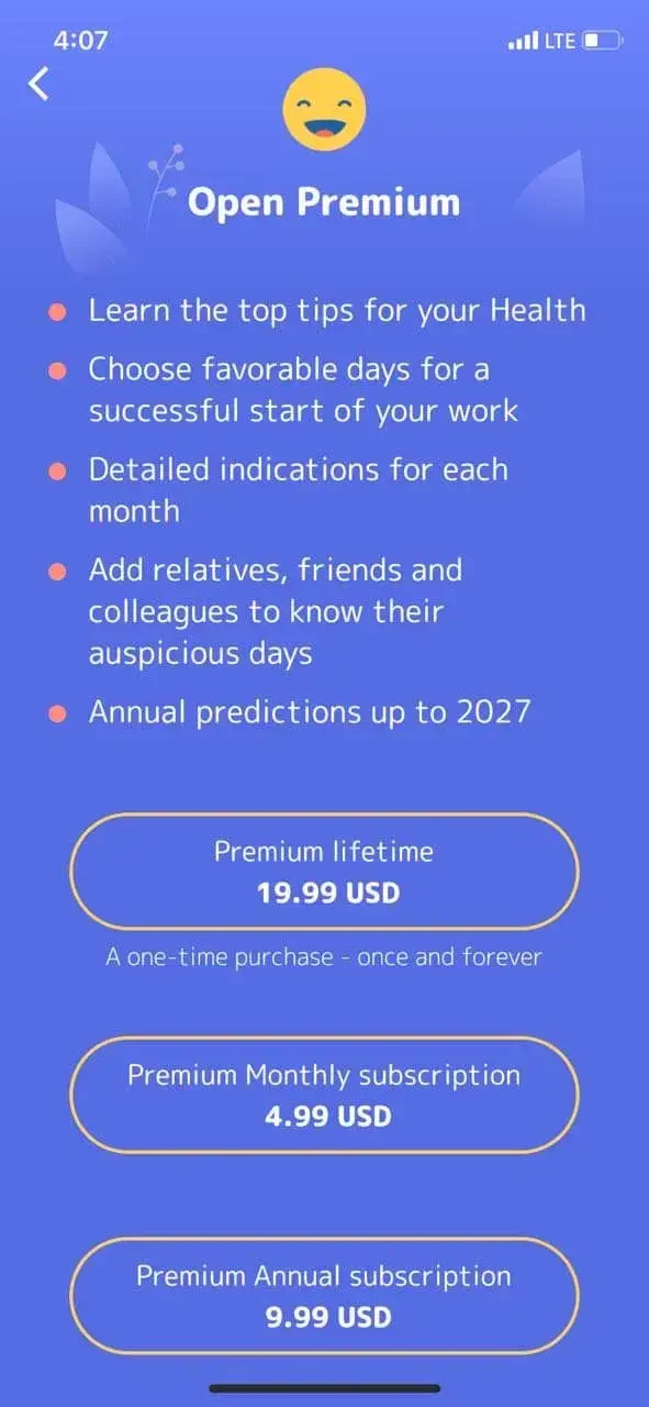Daily Tibetan Horoscope Norbu paywall screen