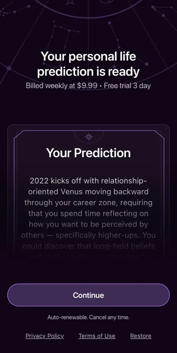 AstroSoul paywall screen
