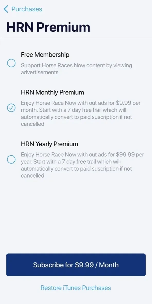 Horses Now paywall screen