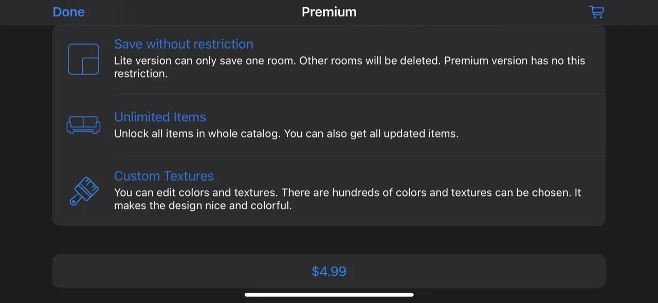 House Designer paywall screen