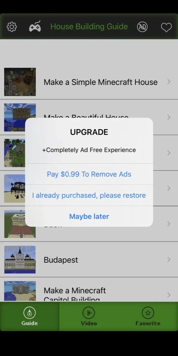House Guide paywall screen