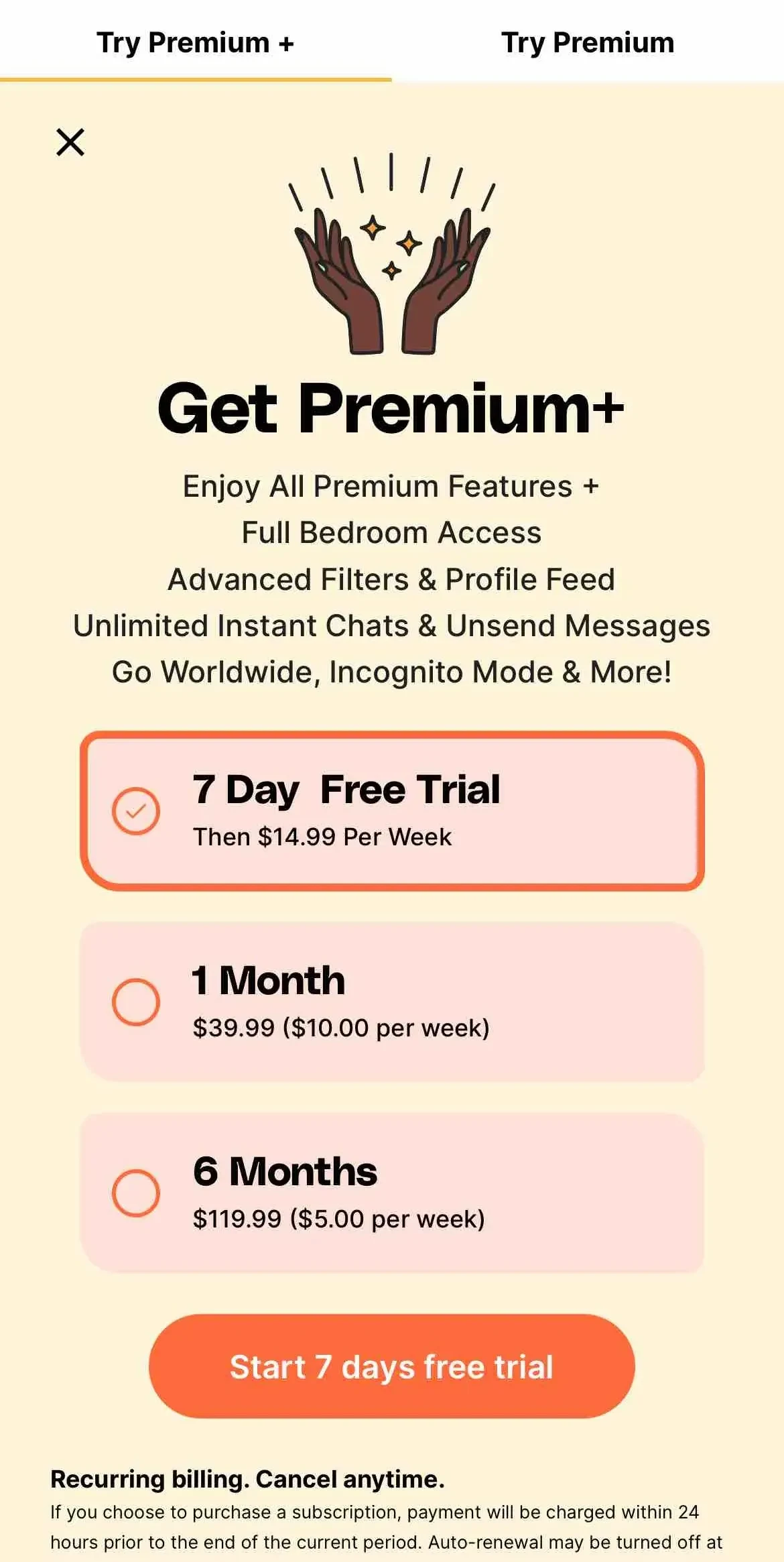 HUD™ paywall screen
