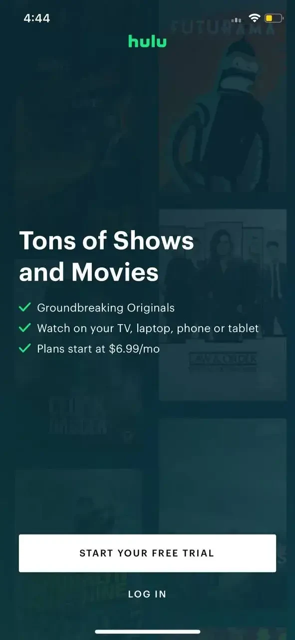 Hulu paywall screen
