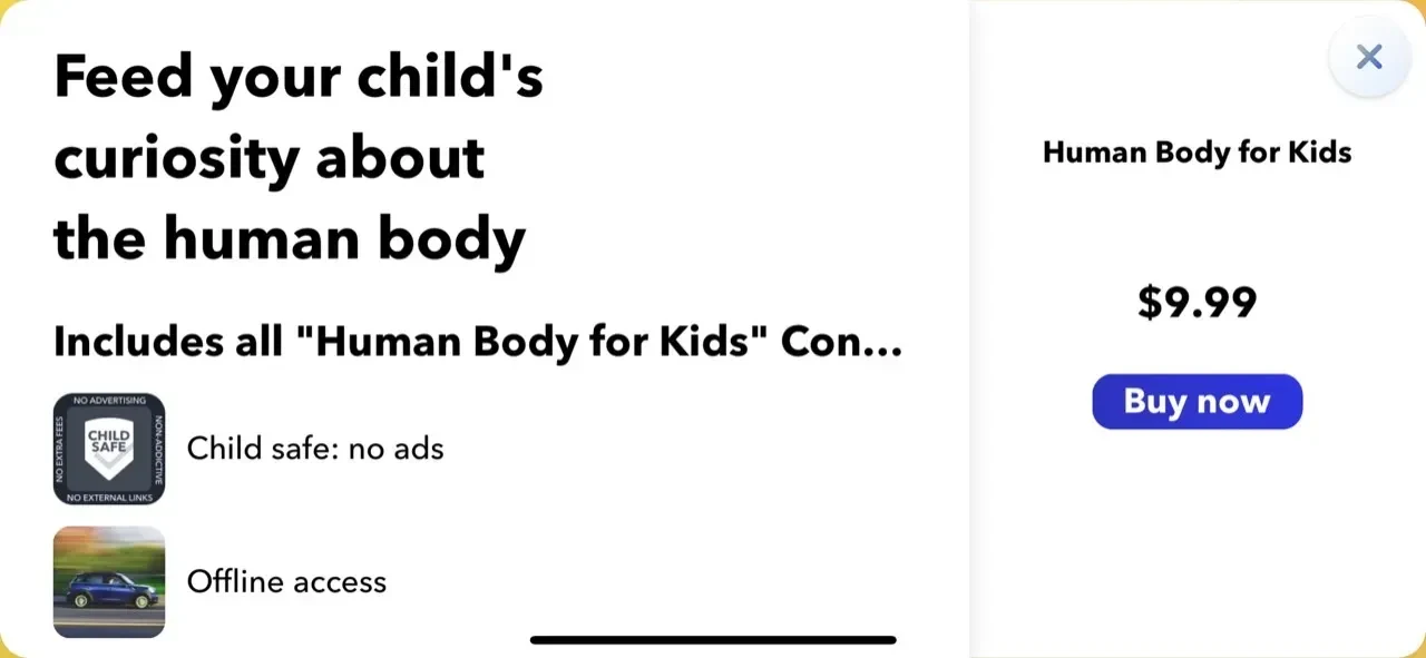Human Body paywall screen