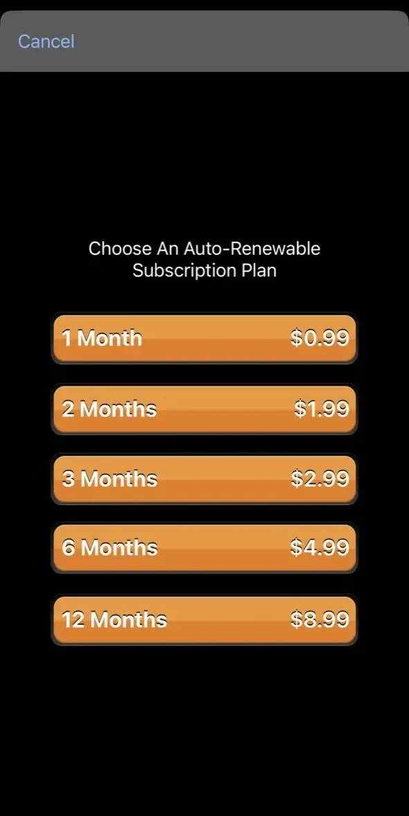 Hunt paywall screen