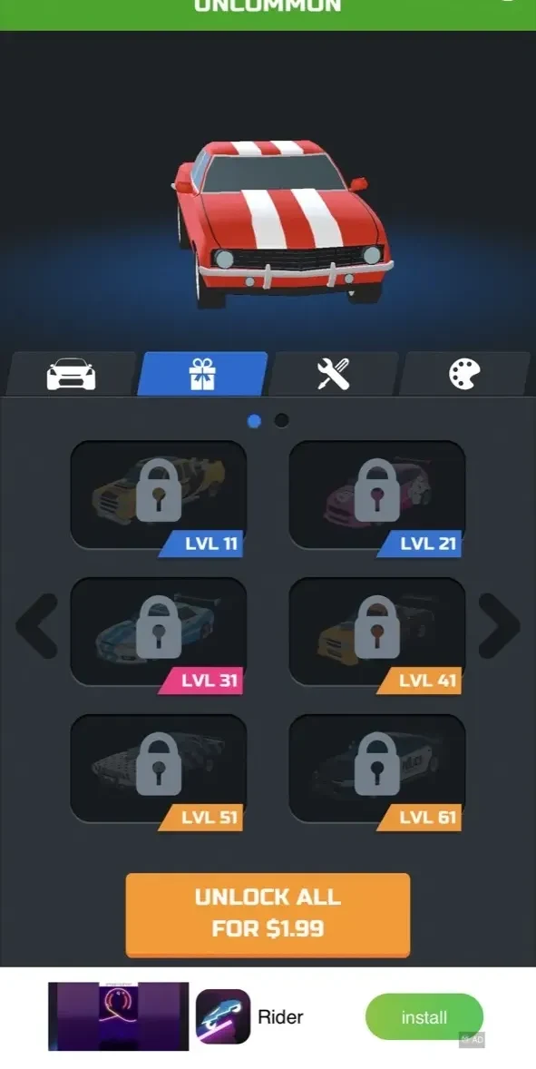 Hyper Drift paywall screen