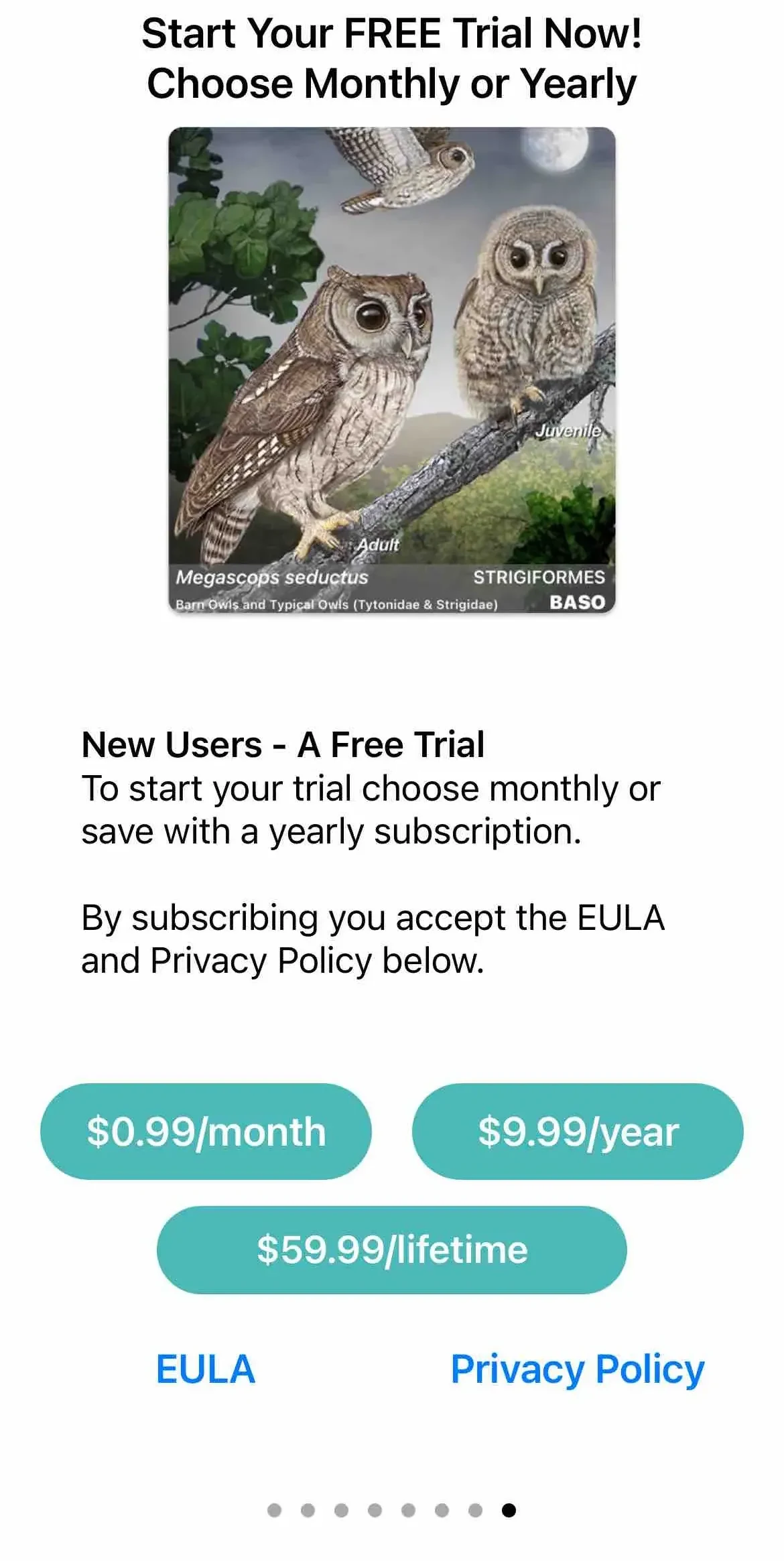 iBird Pro Guide to Birds paywall screen