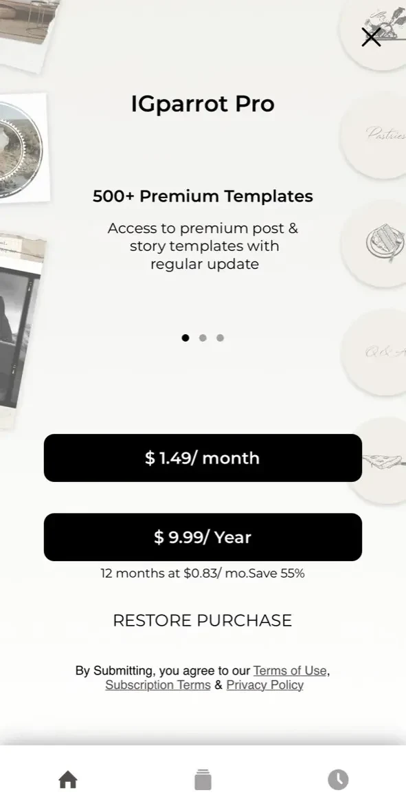 iClef paywall screen