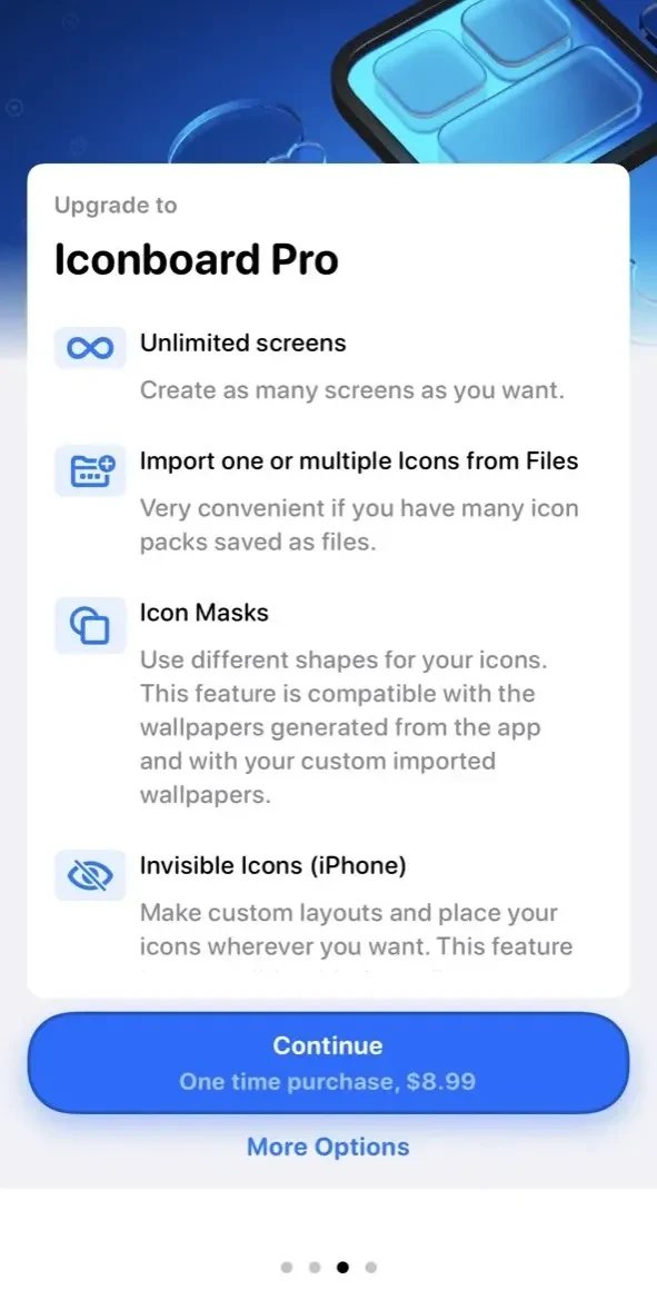 Customize Icon paywall screen